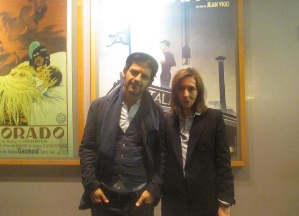 Géza Röhrig with Anne-Katrin Titze at Lincoln Plaza Cinemas for the opening of Son of Saul (Saul fia), directed by László Nemes